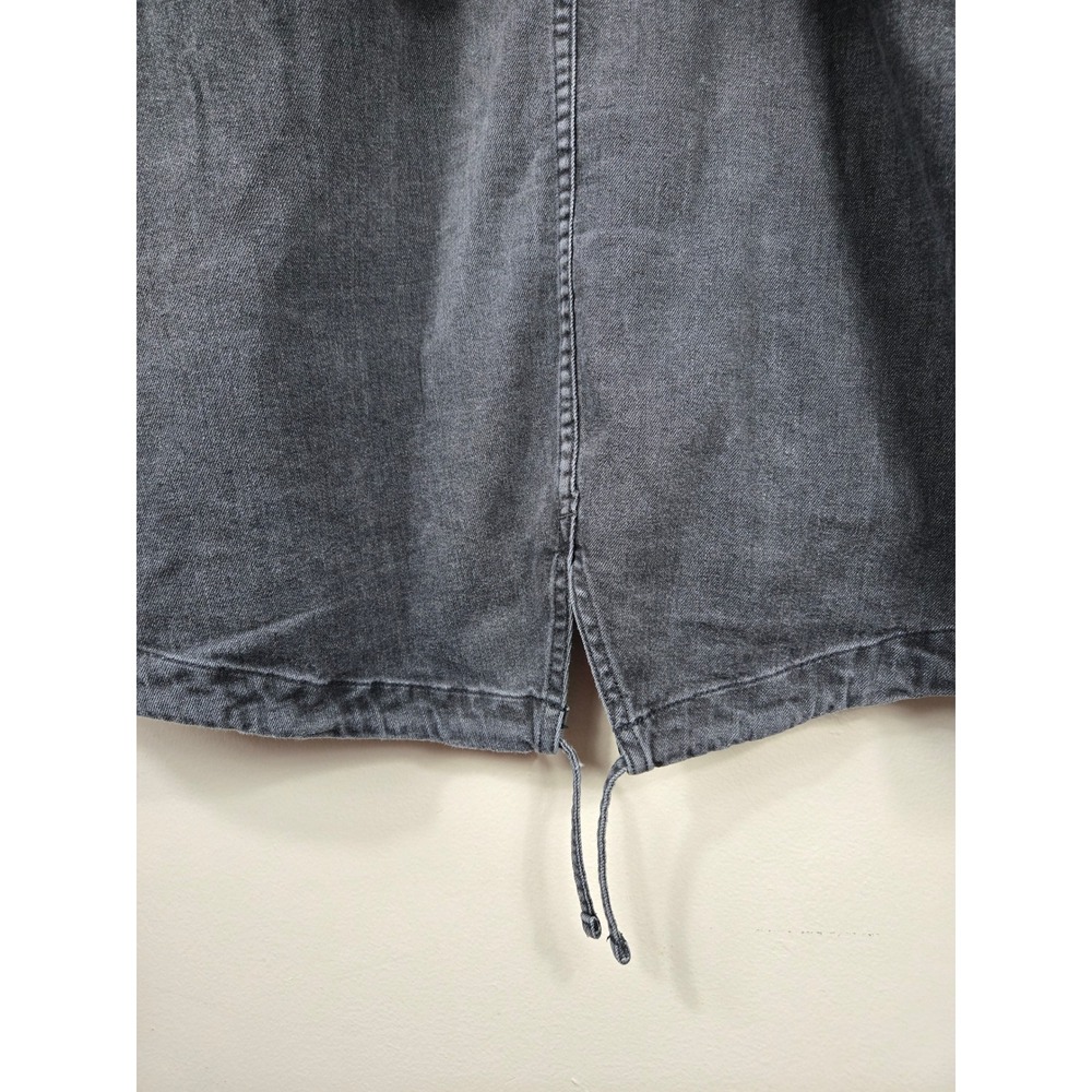 Levis Mens Hooded Denim Parka Jacket Faded Black Cotton Utility Coat Large - Picture 11 of 16